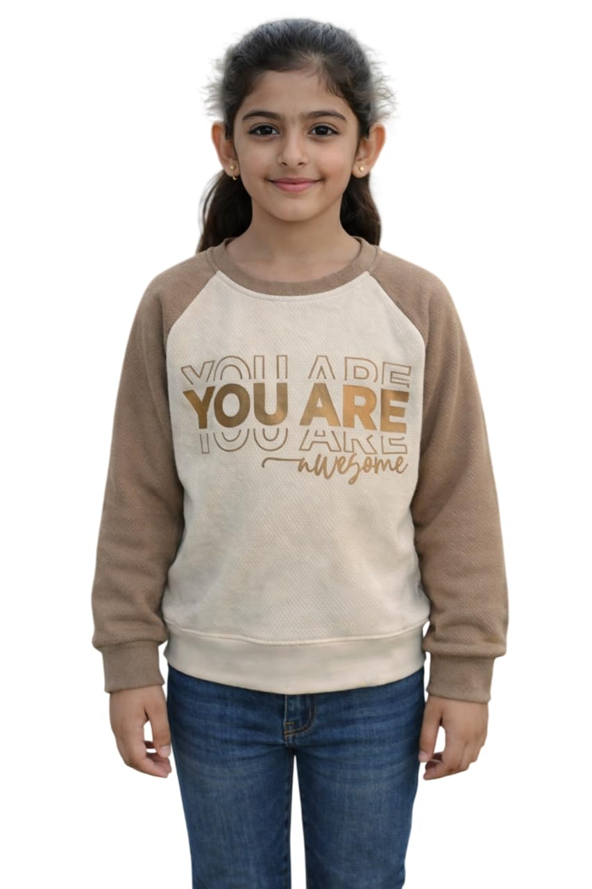 Girls Cozy Textured Raglan T-Shirt | Soft Cotton Long Sleeve Crew Neck Tee | Comfortable Casual Playwear with Graphic Print | Ages 2-14 Years-image-17
