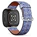 CJBROES Replacement Leather Watch Band, Compatible with Fitbit Versa 3 and Fitbit Sense of Wristband Bracelet Accessory - tie-dye-Japanese