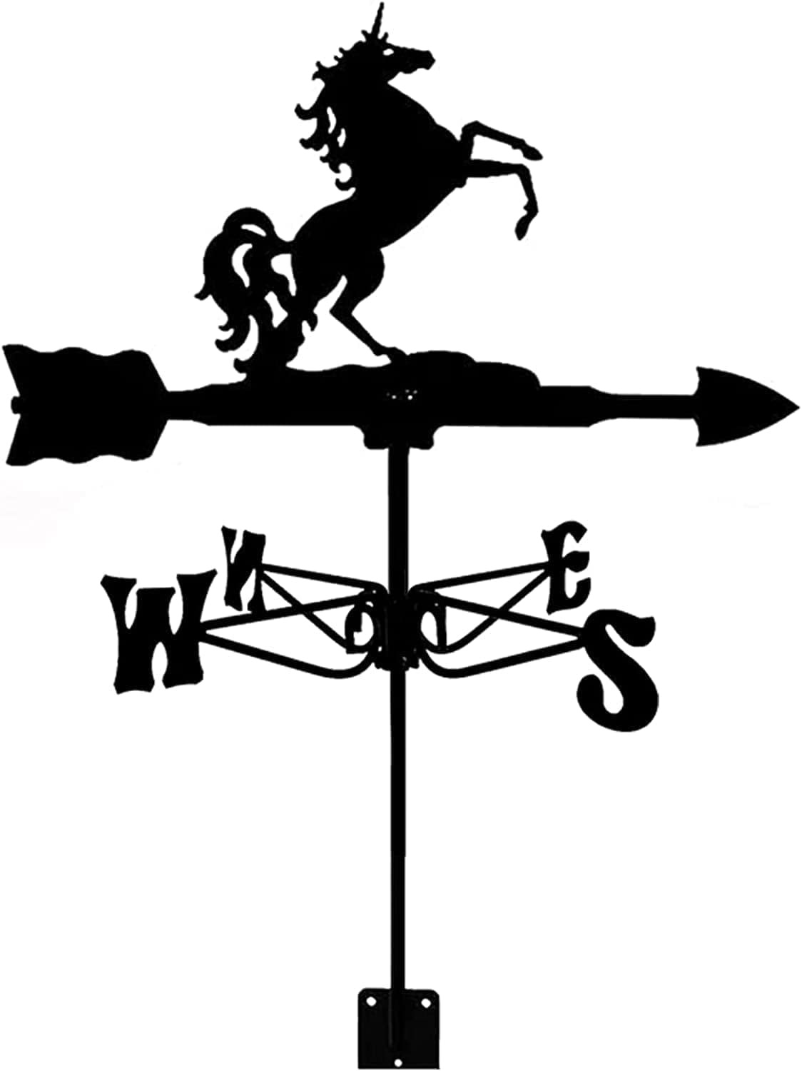 Klonwg Horse Metal Weathervane,Animal Weather Vane With Roof Mount Roof Garden Decorations For Outdoor Farm Yard Garden Gazebo