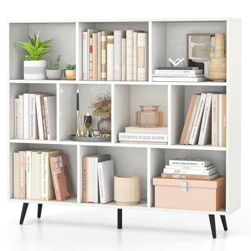 Tangkula 10-Cube Bookcase, Modern 47”L Storage...
