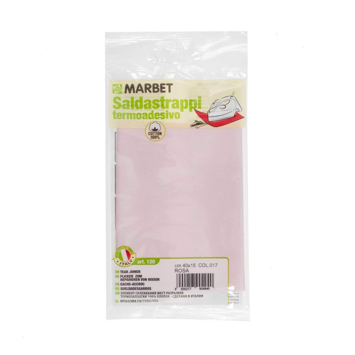 Marbet MB120.017 | Cotton Mending Fabric | Iron-On | 40 x 15cm | Pink