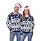 Totatuit Maglione Natalizio Uomo Donna Maglia a Maniche Lunghe con Motivo Renne Maglioni di Natale di Coppia in Famiglia