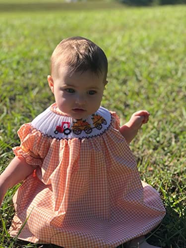 Carouselwear Thanksgiving Pumpkins Girl's Smocked Bishop Dress Fall Autumn Harvest4