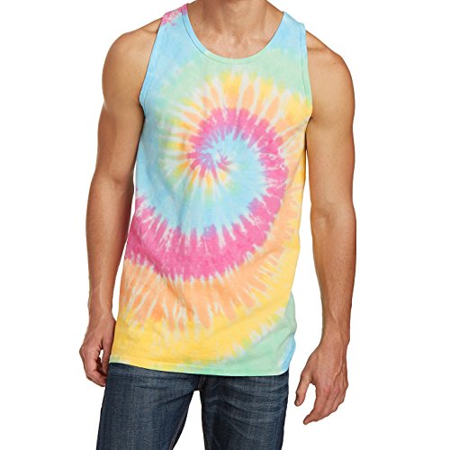 Mafoose Men's Tie-Dye Tank Top Pastel Rainbow 4X-Large