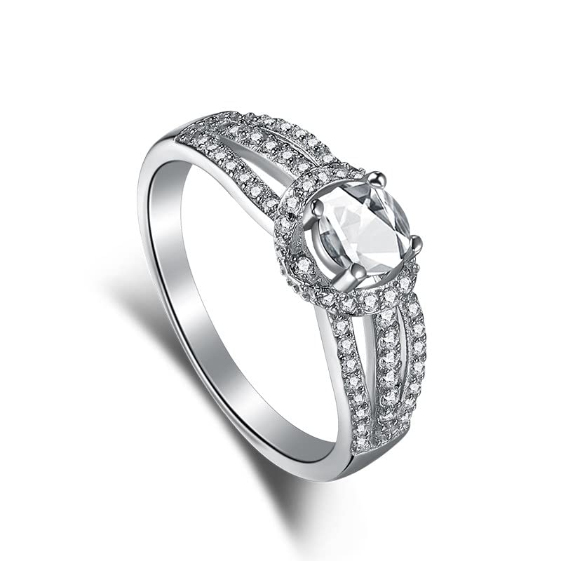 MISS JO 92.5 Sterling Silver Halo Engagement Ring, Triple Band Round Cut Solitaire Ring, Elegant Whites Collection, Gift for Women, BIS Hallmarked -Size 6 (B0C6GYWWXL) Amazon Price History, Amazon Price Tracker