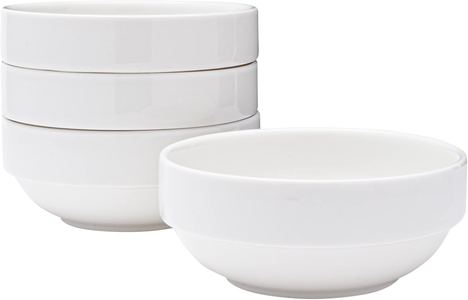 Vikko Small 7 Ounce White Bowl, Set of 4 White Dessert