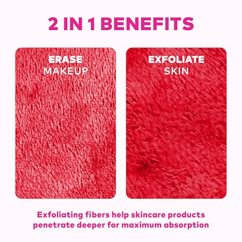 Image of The Original MakeUp Eraser PRO, Effortlessly Remove All Makeup Using Only Water, Including Waterproof Mascara, Eyeliner, Foundation, Lipstick, Sunscreen,and More! Love Red, 1ct.