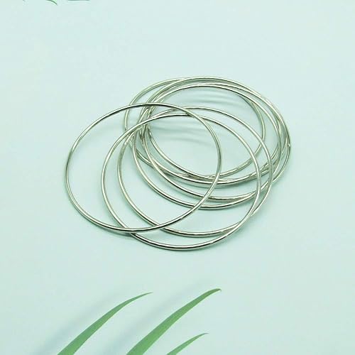 Miniatura 4 de 12 anillos de metal plateado de 4 pulgadas, anillos de macramé para atrapasueños y manualidades (plata, 4 pulgadas)