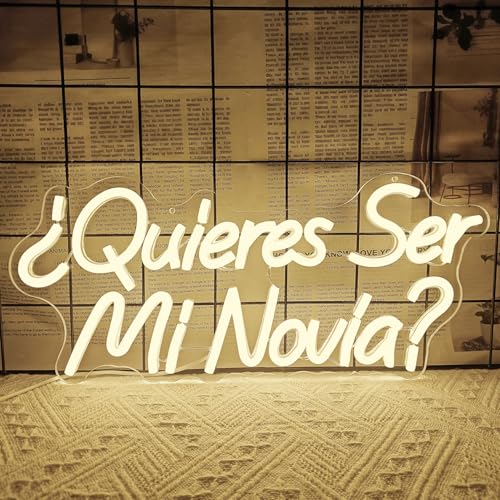 Quieres Ser Mi Novia Neon Sign Dimmable Quieres Ser Mi Novia LED Sign for Wall Decor Spanish Proposal Light Up Decoration