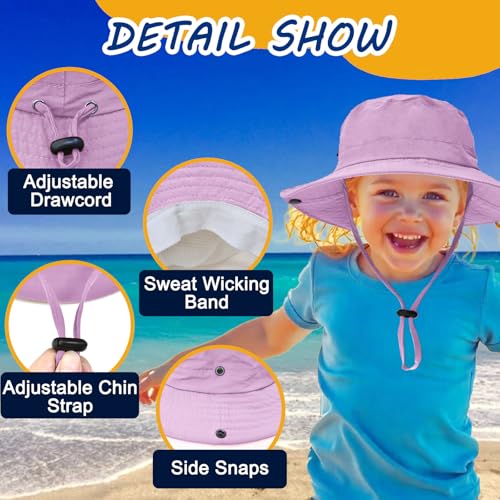 Image of Outdoor Kids Sun Hat UPF 50+ Quick Dry Foldable Bucket Hat Lightweight Adjustable Fishing Safari Hat for Girls and Boys