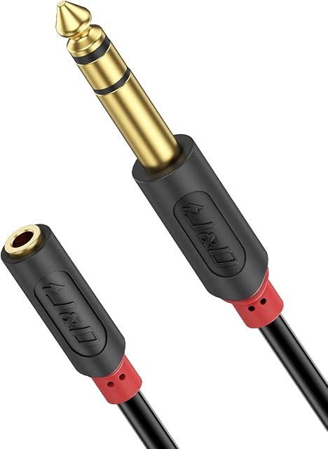 J&D 3.5mm to 1/4 Headphone Adapter Cable, Gold Plated Audiowave Series 3.5mm 1/8 inch Female TRS to 6.35mm 1/4 inch Male TRS PVC Shelled Stereo Audio Cable for Mixer Guitar Piano Amplifier Speaker