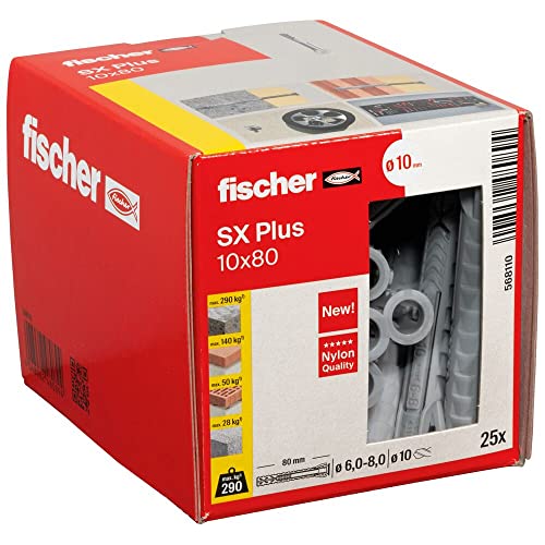 fischer Spreizdübel SX Plus 10 x 80, Schachtel mit 25...