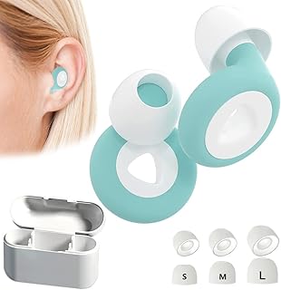 Fiotha Ear Plugs for Sleeping, Noise Cancelling Ear Plugs with 6 Ear Caps in S/M/L, 2 Pairs Reusable Silicone Earplugs, Noise Reduction Ear Plugs for Sleeping, Concert, Travel, Work, Study (Blue)