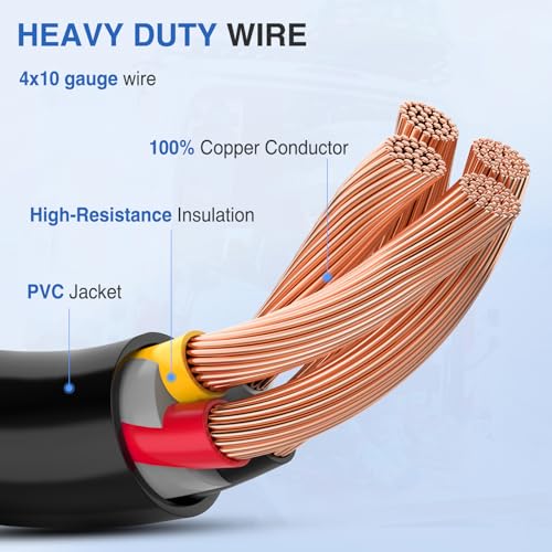 Image of Nilight NEMA 14-50P to L14-30R Generator Transfer Switch Adapter 240V /120V 50 Amp Male to 30 Amp Female Twist Lock 4 Prong Generator Plug Pure Copper Heavy Duty 10 AWG ETL Listed for Power Backup