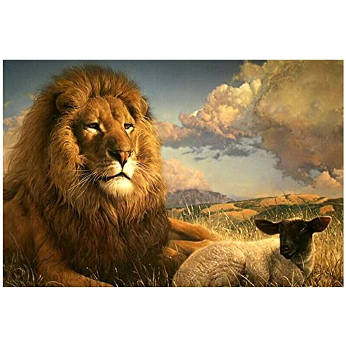 Eorntdy Canvas Wall Art Unframe Lion And Lamp Pictures Painting Canvas Paintings Christ Animals Wall Art For Living Room Bathrooms Home Modern Office Decor Canvas Art Wall Decor 08X12Inch #TOP21