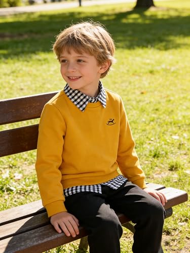 Image of KIDLAGA Toddler Boy Clothes Long Sleeve Sweatshirt Tops and Pants Boys 2-Piece Kids Winter Outfits