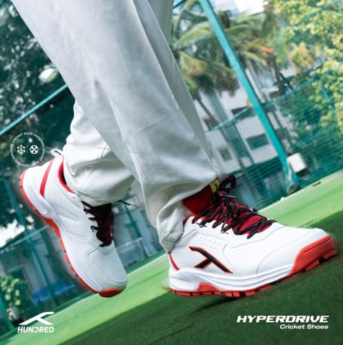 Image of Hundred HyperDrive Cricket Shoes Men | TerraSpike Rubber Studs | Embedded Support Plate for Stability | Lightweight & Durable | Ideal for Turf, Ground & Hard Surfaces