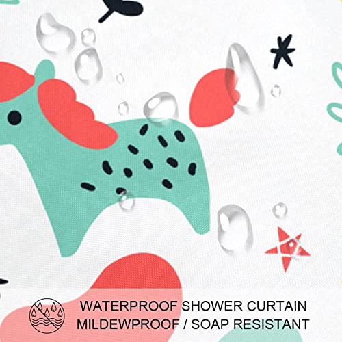 Rideau de douche imperméable lavable motif animaux avec 12 crochets