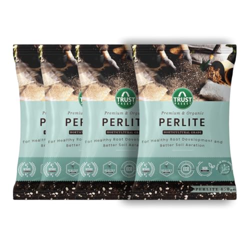 Image of TrustBasket Perlite for Plants Soil 450gm (Set of 4) | Additive Horticultural Grade - for Indoor, Outdoor Plants and Hydroponics