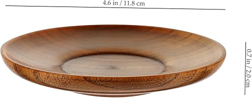 Miniatura 6 de Yardwe 4 unidades de platos de vinagre decorativos para sala, bandejas redondas de madera de madera, platos de servicio para fiestas, bandeja de