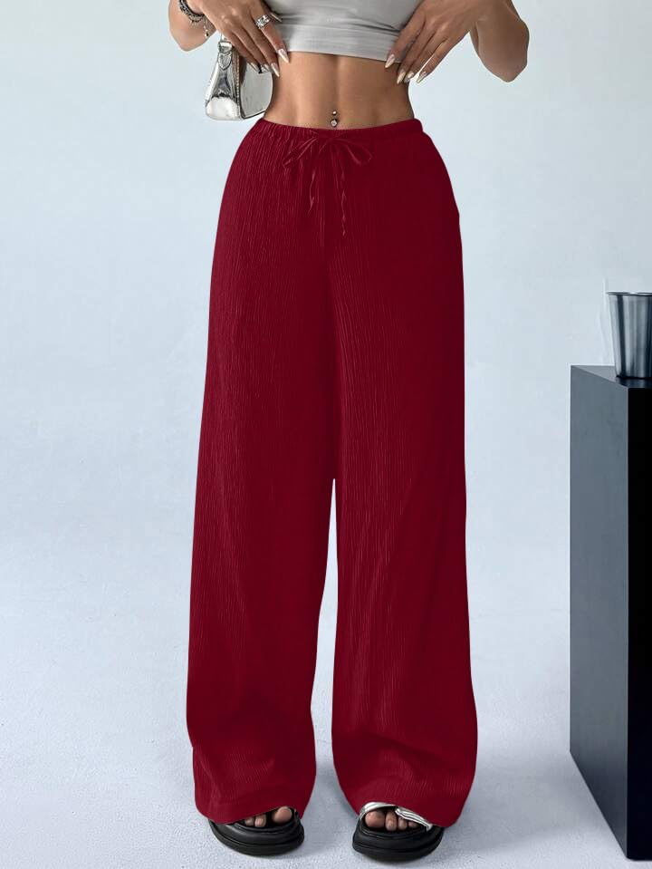 Image of GRECIILOOKS High Waist Trousers for Women - Flared Korean Style Formal Pants | Elegant Workwear for Office, College & Events (Available in Plus Size)