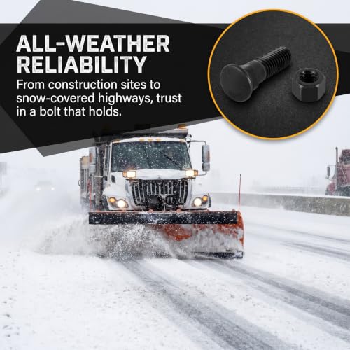 Image of HKAOSDUUH (4 pcs) Blades Cutting Edge Plow Bolts & Nuts 5 /8 inch inch-11 x 2-1 /4 inch inch for Snow Plow Construction Machinery, silver