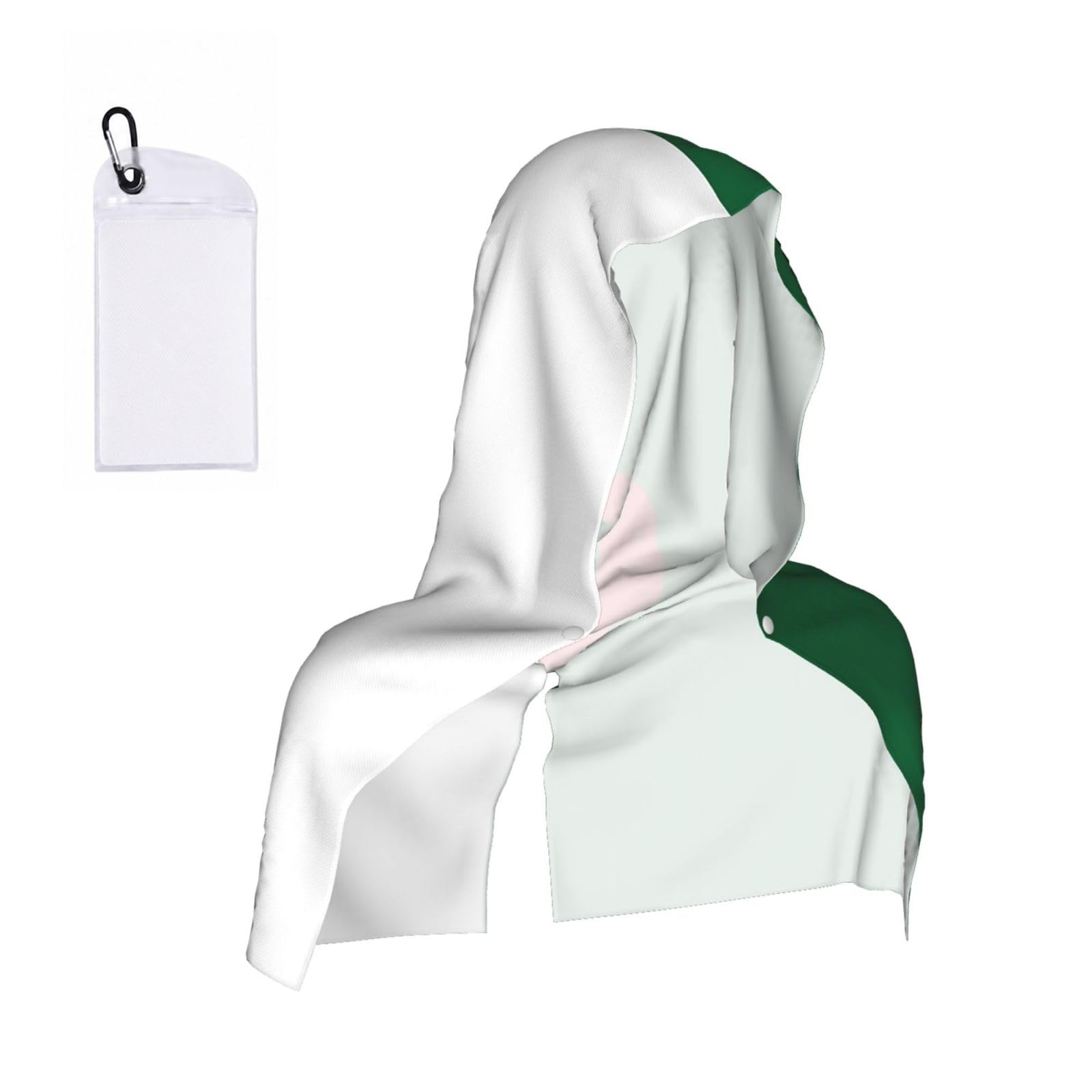 CNTDBU Flag of Algeria Cooling Towel Hooded-Instant Chill Neck Cover for Sports, UV Cooling Rag for Running Gym