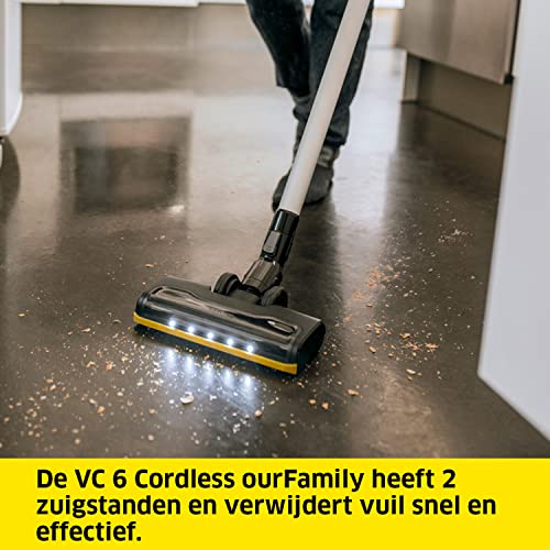 Kärcher handstofzuiger VC 6 Cordless ourFamily, 2 zuigstanden, accuduur: tot 50 min, Gewicht: 2,8 kg, 25,2 V accu, wandhouder met oplaadfunctie, vloer- en spleetmondstuk, stofborstel - Image 3