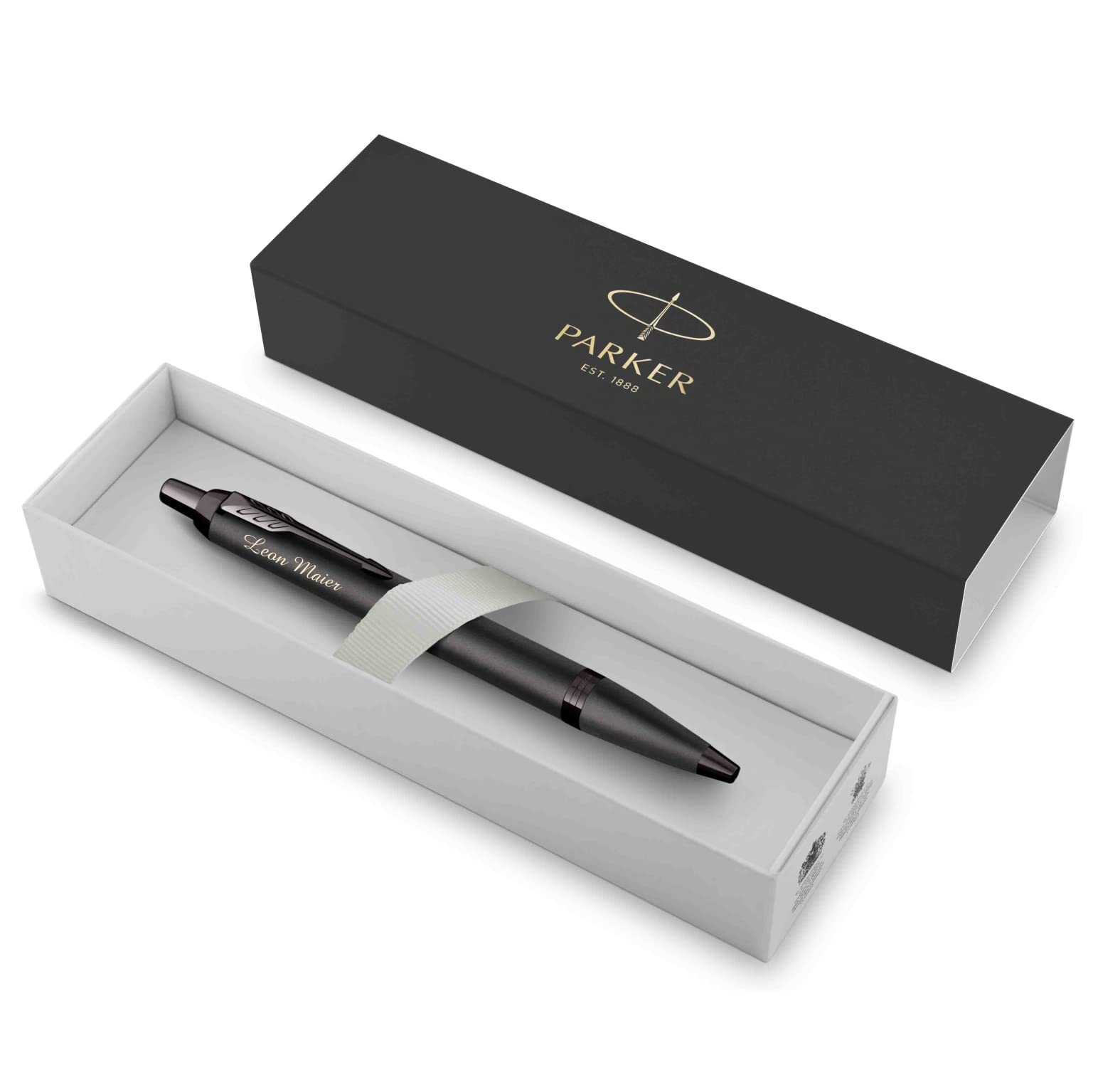 Parker IM Monochrome - Penna a sfera monocromatica con incisione, confezione regalo, inchiostro blu, regalo personalizzato, nome, inciso, Kuli, anniversario, compleanno, idea regalo (bronzo)