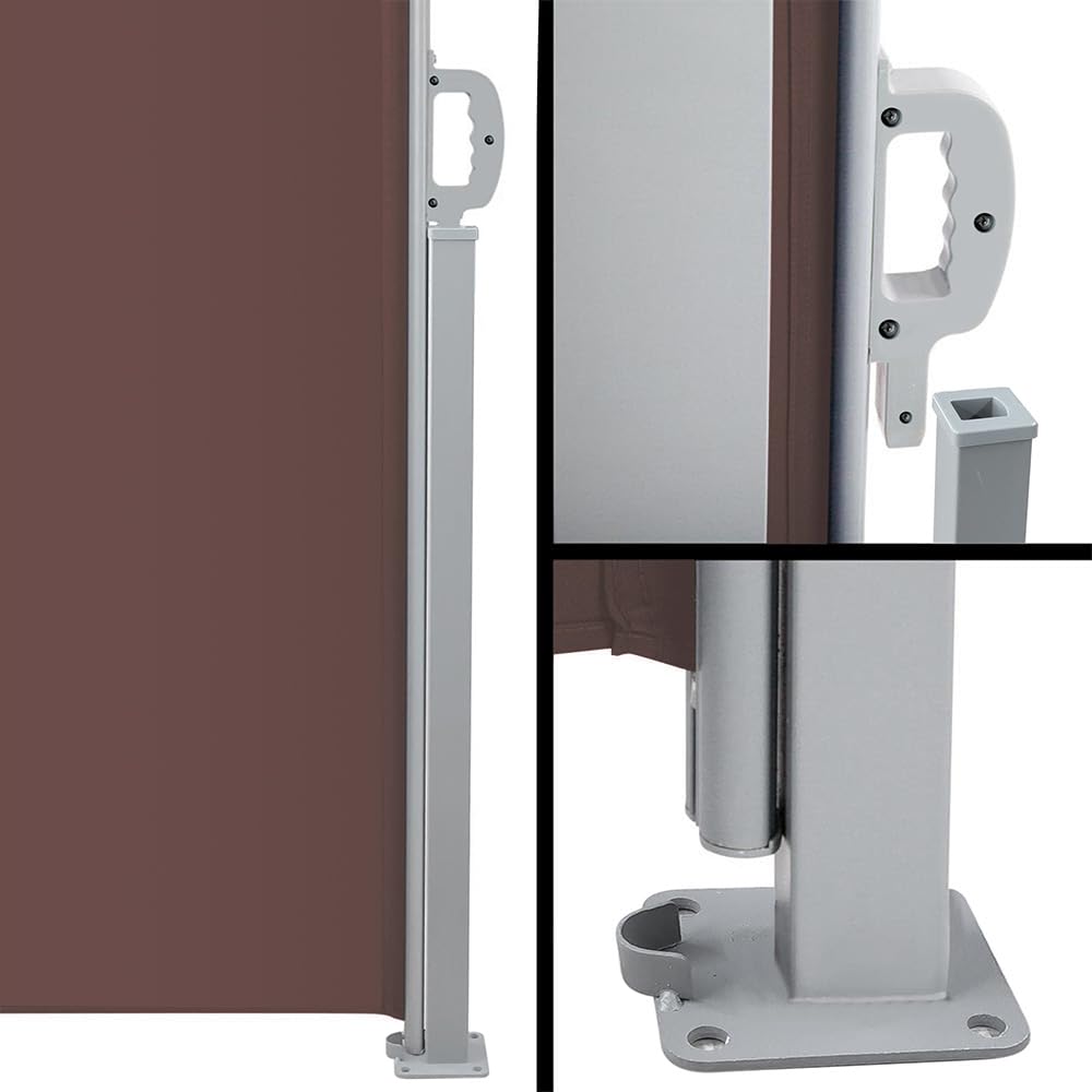 Tenda Paravento Laterale Riavvolgibile Antivento Protezione Privacy 180 x 300 cm Marrone Scuro