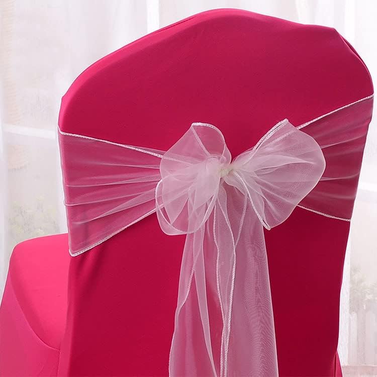 Ribbon Pack of 6 Organza Chair Sashes, Organza Chair Band Bow Chair Covers Chair Sash Organza Wedding Party Birthday 17 x 210 cm, Silver Grey