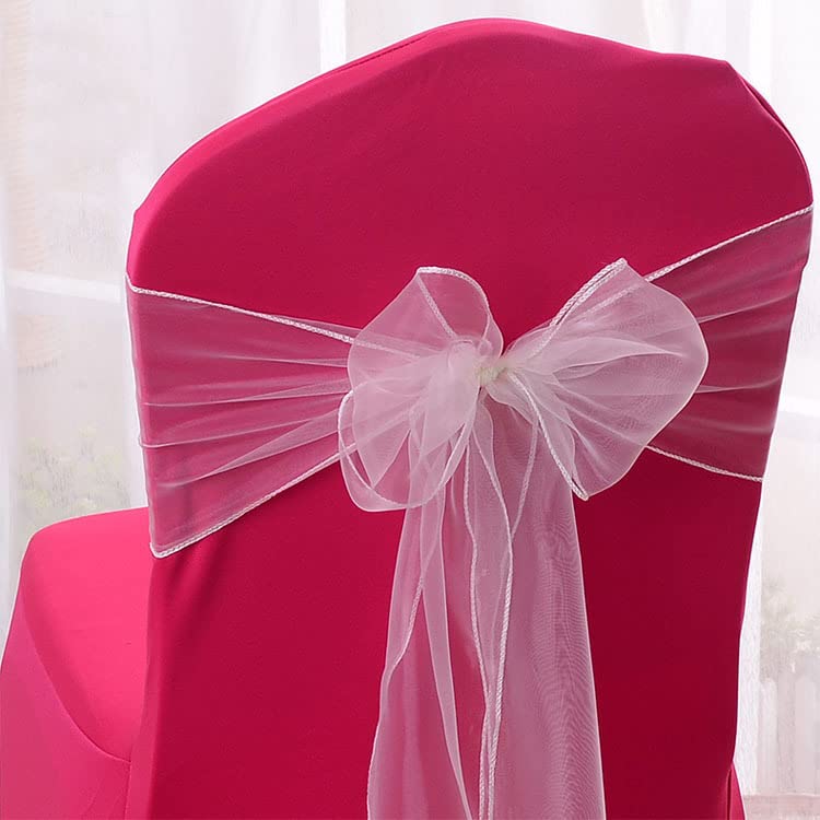 Ribbon 6 szarf z organzy, na krzesła, z kokardką, na krzesła, z organzy, na urodziny, 17 x 210 cm, żółte