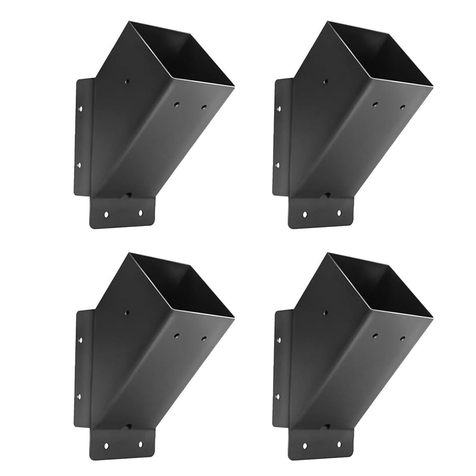 LQSYBHD 45 Degree Angle Support Bracket Heavy-Duty Roof Brackets Black Metal Roof Beam Support Pergola Kit Connector Brace Bracket Kit for Pergola Gazebo Patio(Size:4PCS)