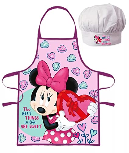 Uni que Tablier + Toque Chef Cuisinier Minnie Déguisement enfant 3 à 8 ans Coeur B Multicolore