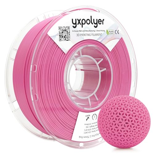 Image of YXPOLYER Flexible PLA Food-Grade 92A Soft PLA 3D Printer Filament 1.75mm 1KG for Printing Dog Chew Toys and Highly Elastic Bouncy Airless Basketball Pet Ball, Pink