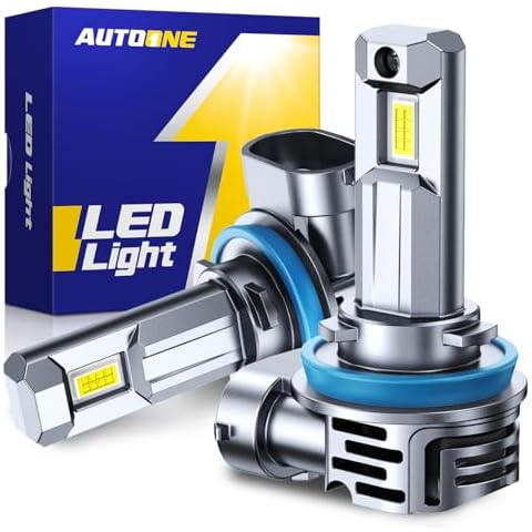AUTOONE H11/H9 Bulb, H11 Fog Lights, 24000LM with Cooling Fan, H9/H8/H16 Car Fog Bulbs Plug and Play, IP68, Pack of 2 Cover