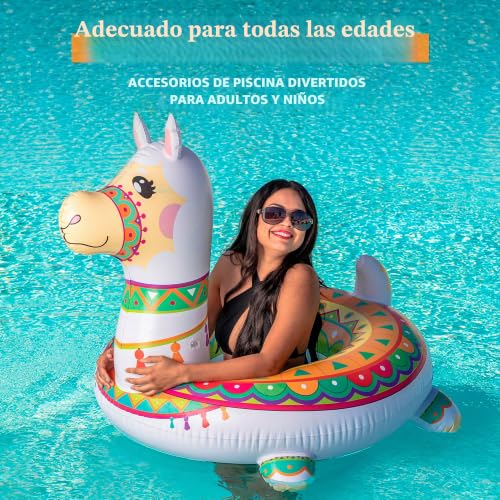 Miniatura 6 de Joyin Flotador Inflable De Llama De 110cm Para Piscina, Flotador Divertido Para La Playa, Juguete Para Nadar Para Niños Y Adultos