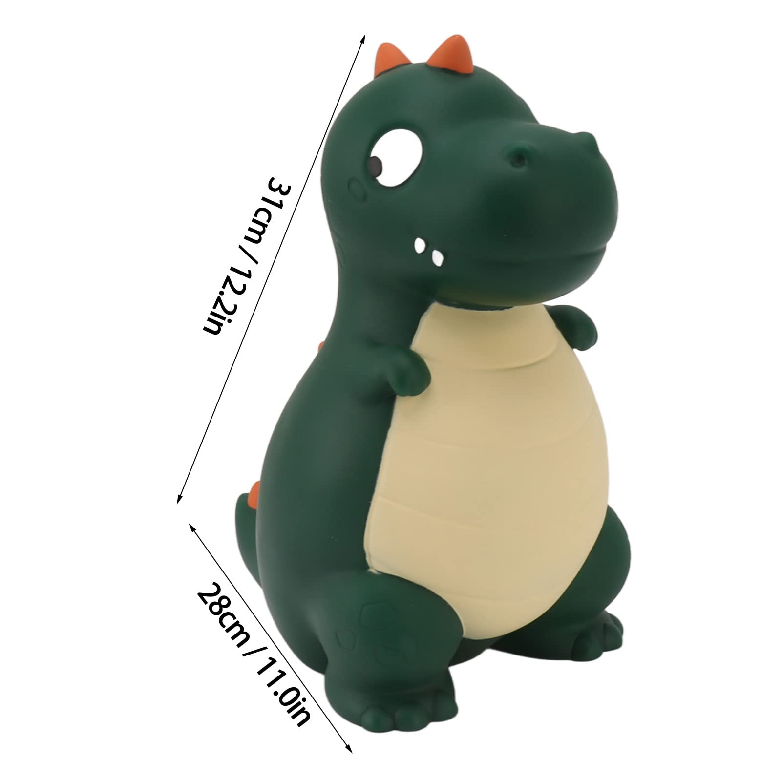 Salvadanaio con Dinosauro per Bambini, Salvadanaio in Vinile con Simpatico Cartone Animato, Resistente Alle Cadute, Decorazione da Scrivania per la Camera dei Ragazzi (Verde)