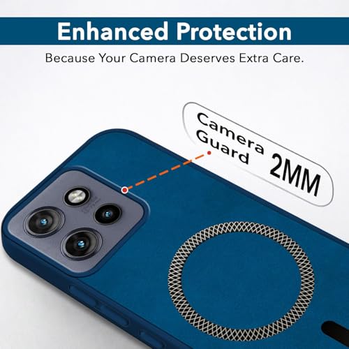Image of Jkobi Leather Finish Back Cover Case for Motorola Moto Edge 50 Neo (MagSafe Compatible Wireless Charging | Soft Touch | Camera Bump Protection)