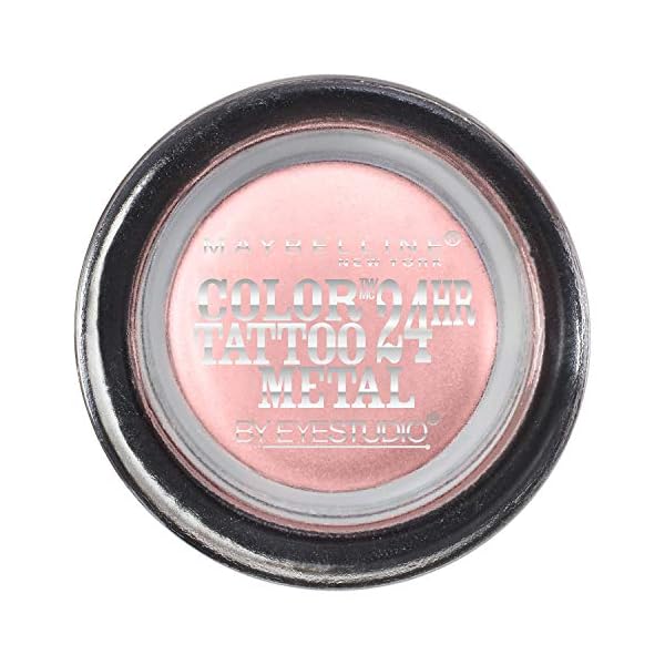 Maybelline New York Eyestudio ColorTattoo Metal 24HR Cream Gel Eyeshadow, Inked in Pink, 0.14 Ounce (1 Count)