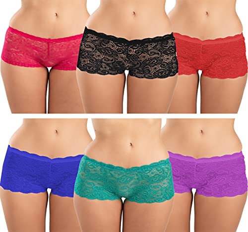 Image of FIMS - Fashion is my style Cotton Lycra Net Boy Short Panty for Womens, Mid Rise, Satin, Hipster Panties, Daily Use, Back and Front Coverage, Brief, See Main Image to Check How Many Panty You Will Get