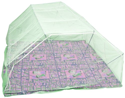 Image of Elegant Premium Cotton Mosquito Net for King Size Bed(6x7 Feet Green) | Foldable Machhardani with High-Density Mesh & Washable | 360* Protaction from Mosquito
