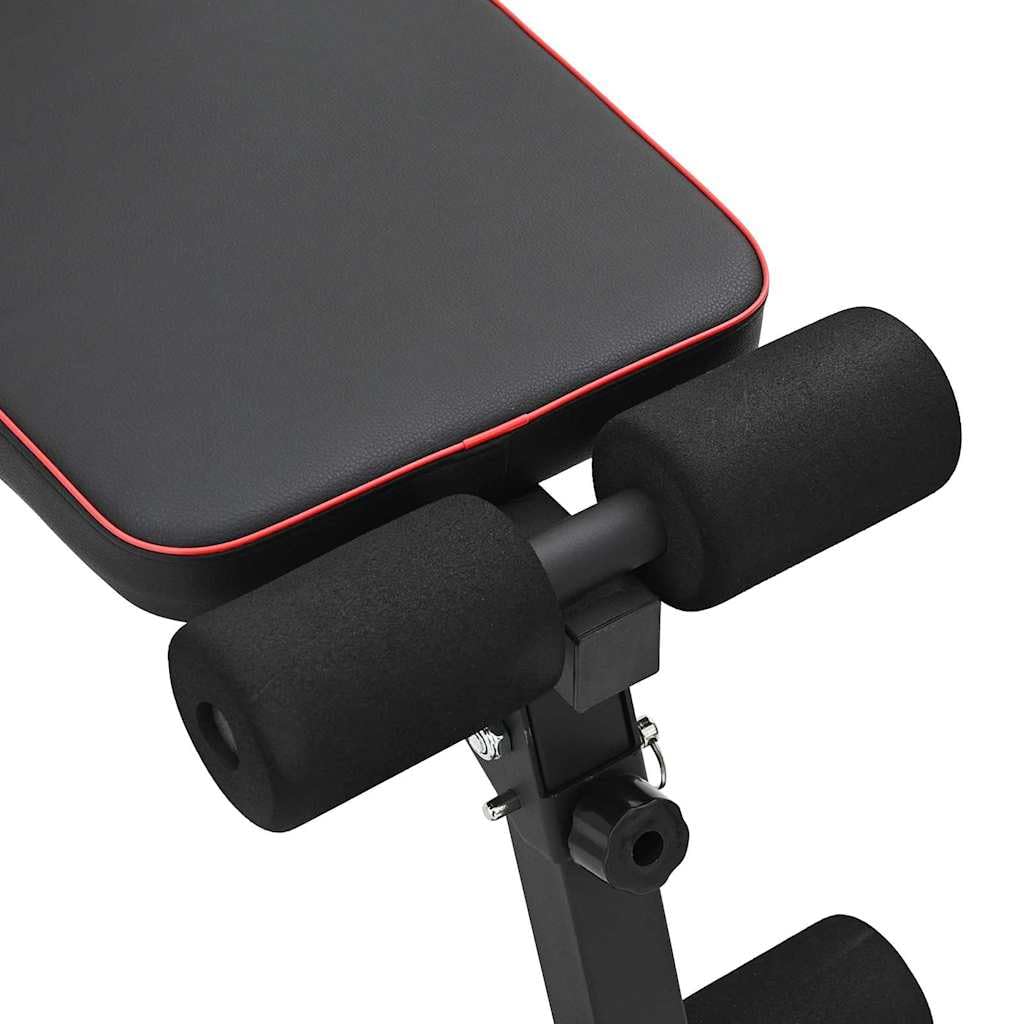 Banc de Musculation Réglable Noir 131 x 41 x 110 cm, Pliable avec Cadre en Acier Enduit de Poudre pour Développé Couché et Abdos, Idéal pour Salle de Sport à Domicile