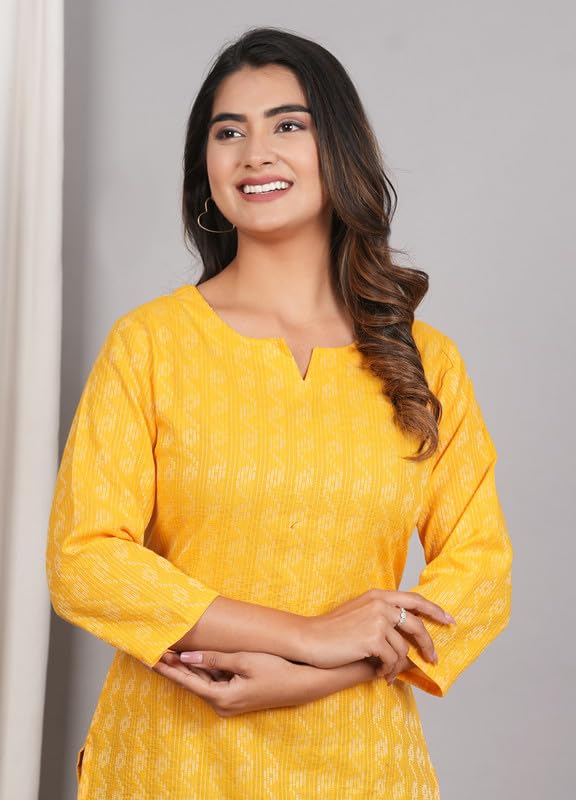 Image of Women Cotton Printed Kurti for Women | Stylish, Casual, Regular, Soft & Cozy, Comfortable Short Kurti