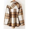 Tanming-Womens-Brushed-Flannel-Plaid-Lapel-Button-Short-Pocketed-Shacket-Shirts-Coats Tanming Womens Brushed Flannel Plaid Lapel Button Short Pocketed Shacket Shirts Coats(01 Khaki-M)