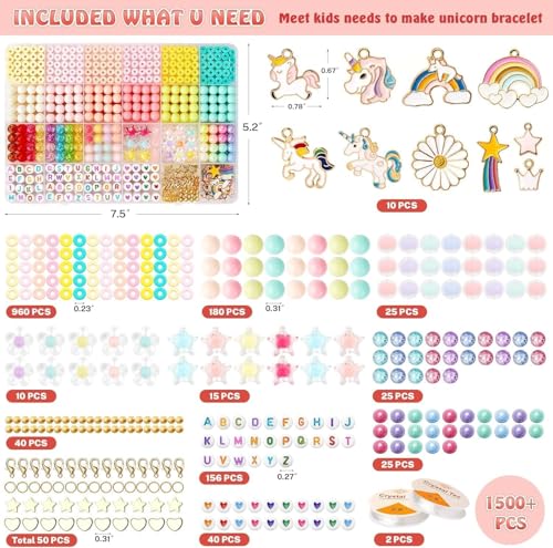 Image of MAGHROLA Children's Jewelry Making Kit - Colorful Beads DIY Bracelets, Necklace, Hairband & Rings Craft Kits Birthday Gift Activity Games for Girls Age for 4, 5, 6, 7-Year-Old Little Girls-Multicolor