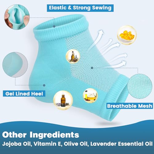 Image of TEAWOO 3 Pairs Moisturizing Heel Socks for Cracked Heel Treatment