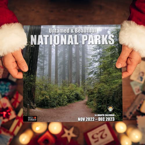 Red Ember Untamed & Beautiful National Parks 2023 Hangable Monthly Wall Calendar | 12" X 24" Open | Thick & Sturdy Paper | Giftable | Wander Through Nature's Beauty #TOP5