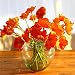 10 PCS High Quaulity Fresh Artificial Mini Real Touch PU/Latex Corn Poppies Decorative Silk Fake Artificial Poppy Flowers for Wedding Holiday Bridal Bouquet Home Party Decor Bridesmaid (Orange)