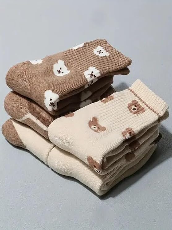5'li Ekonomik Paket Teddy Bear Ayıcıklı Unisex Tenis Çorap Seti Tek Beden